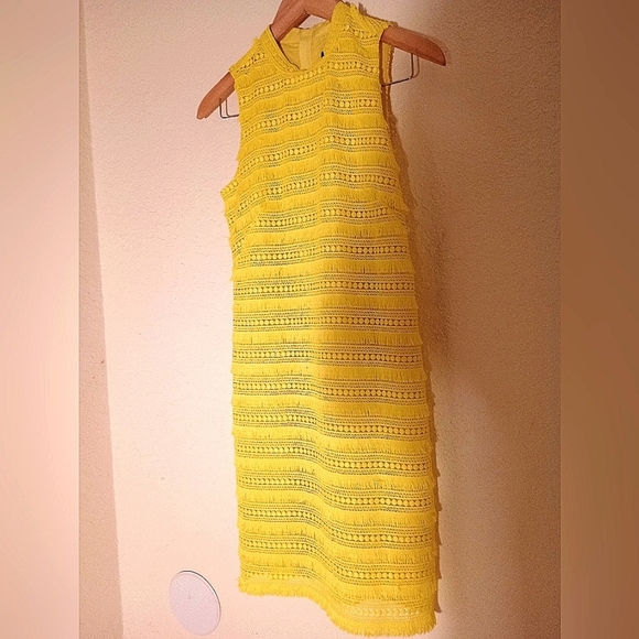 J. Crew yellow fring lace sheath dress - Picture 4 of 10